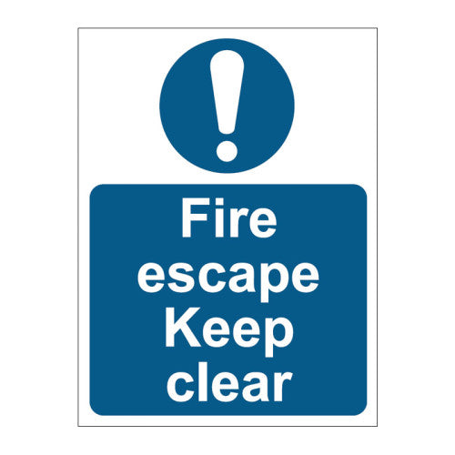Fire Escape Keep Clear - SAPP (150 x 200mm) - Min Order 2
