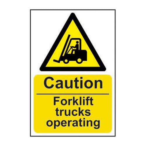 Caution fork lift trucks operating - Self Adhesive PP (400 x 600mm)
