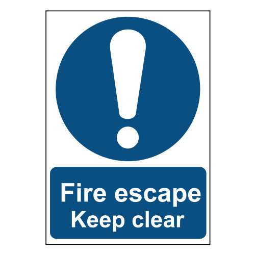 Fire escape Keep clear - PP (148 x 210mm)