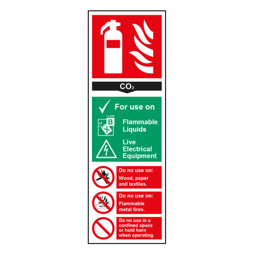 Fire extinguisher composite: CO2 - PP (100 x 300mm)