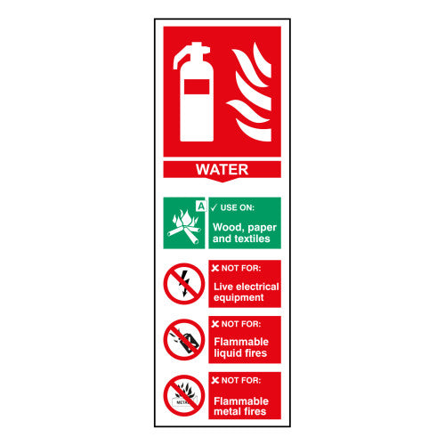 Fire extinguisher composite - Water - PP (100 x 300mm)