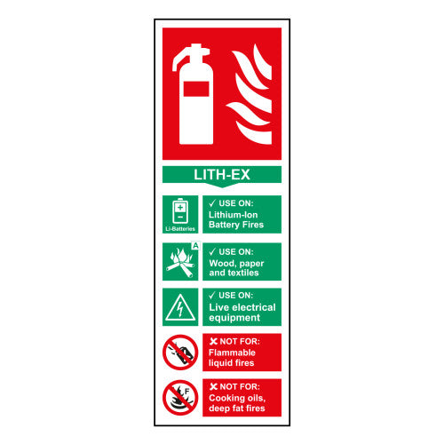 Fire extinguisher composite - Lithium-Ion - PP (100 x 300mm)
