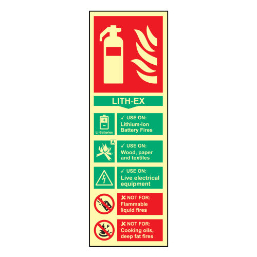 Fire extinguisher: Lithium-Ion - PHO (100 x 300mm)