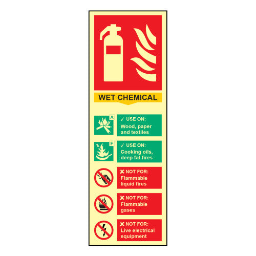 Fire extinguisher composite - Wet chemical - PHO (100 x 300mm)