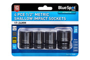 Blue Spot Tools 4 PCE Shallow CRV Impact Sockets 17-24mm