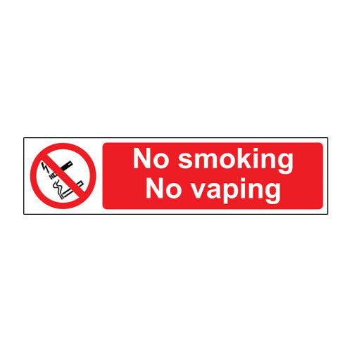 No Smoking, No Vaping - SAPP (200 x 50mm)
