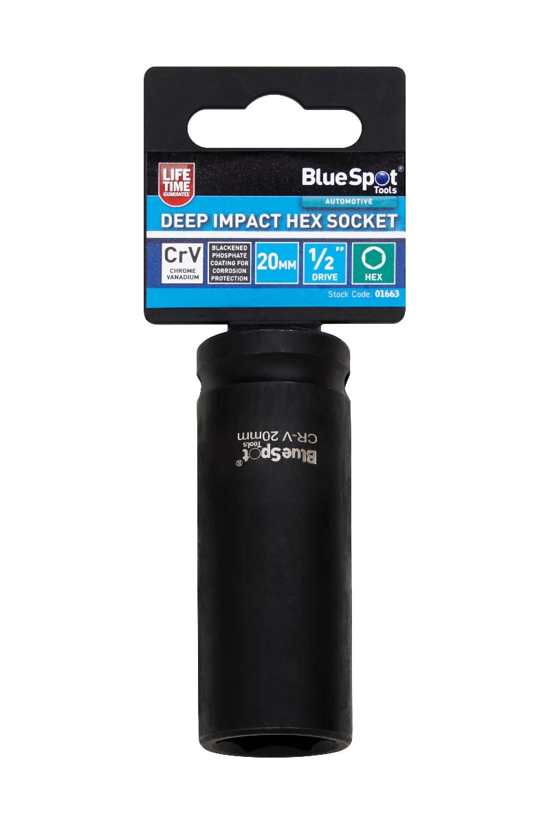 Blue Spot Tools 1/2" Deep Impact Hex Socket