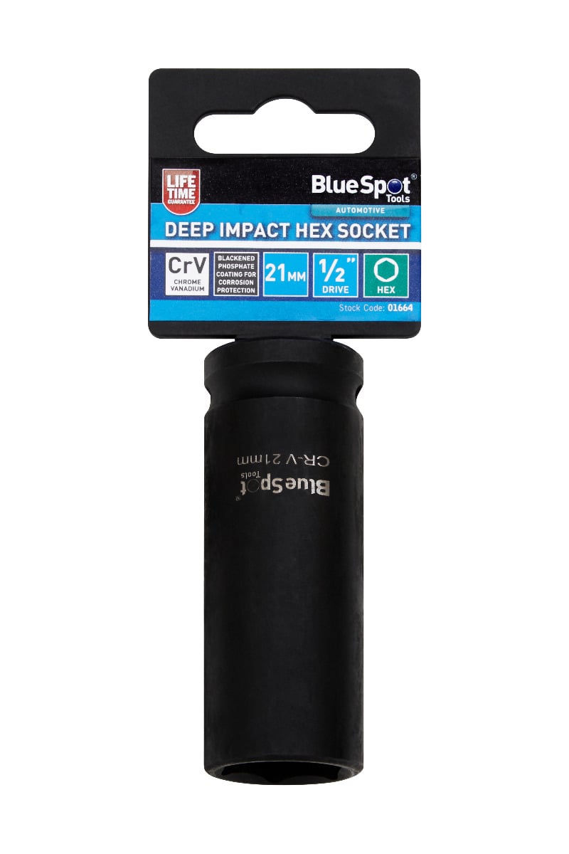 Blue Spot Tools 1/2" Deep Impact Hex Socket