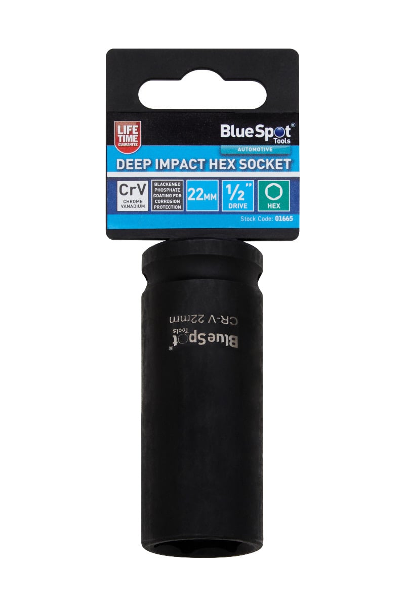 Blue Spot Tools 1/2" Deep Impact Hex Socket