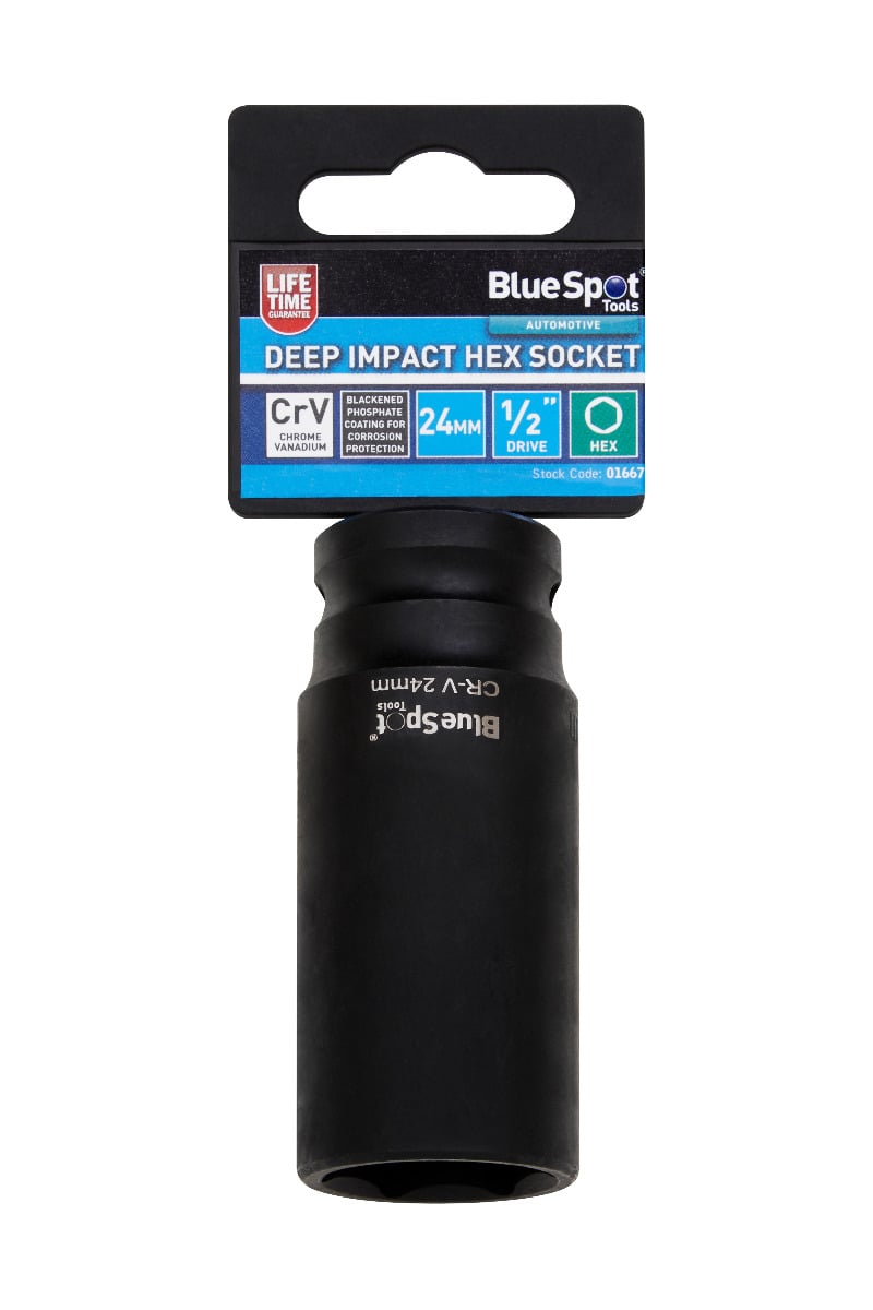 Blue Spot Tools 1/2" Deep Impact Hex Socket