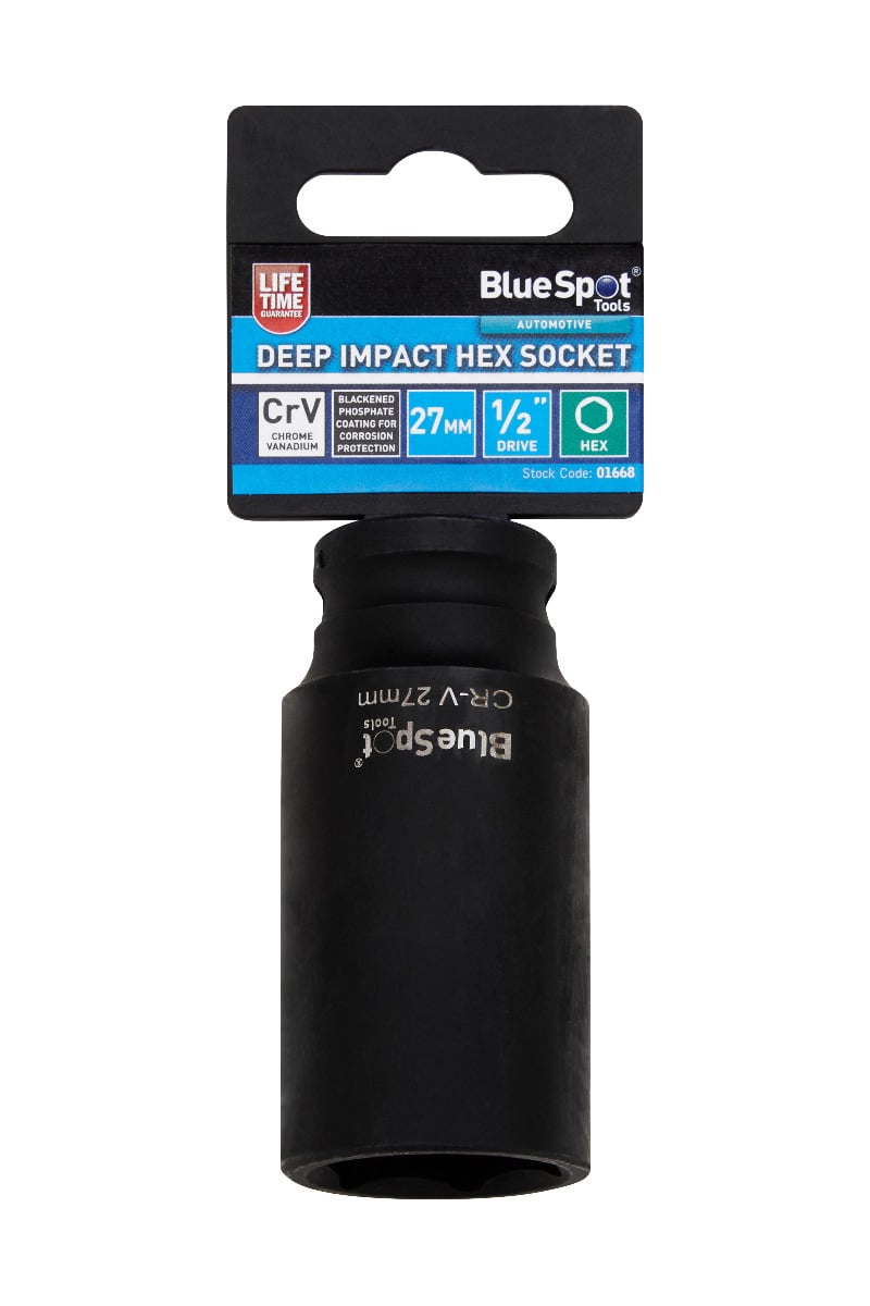 Blue Spot Tools 1/2" Deep Impact Hex Socket