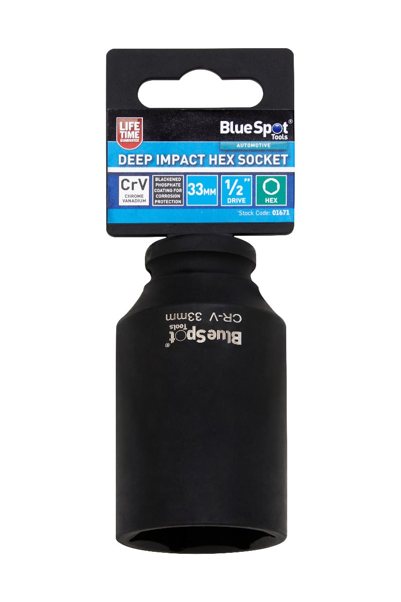 Blue Spot Tools 1/2" Deep Impact Hex Socket