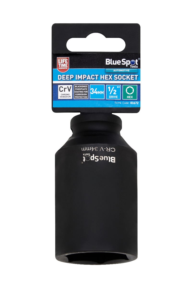 Blue Spot Tools 1/2" Deep Impact Hex Socket