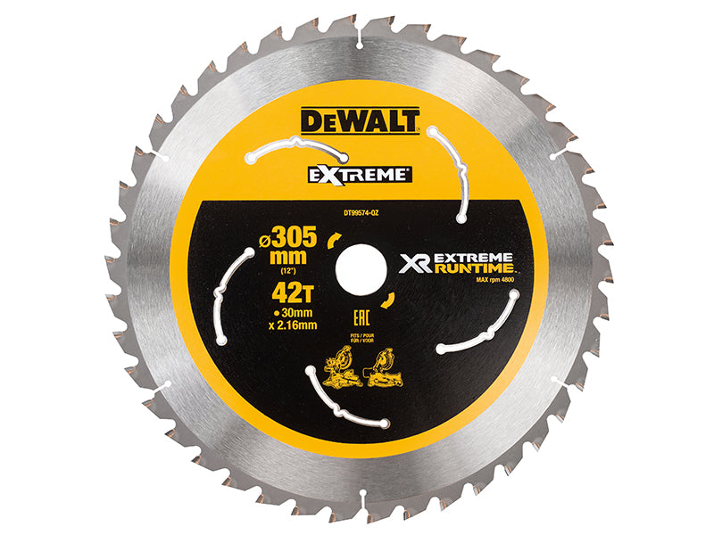 DEWALT Power Tools XR FlexVolt Mitre Saw Blade 305 x 30mm x 42T