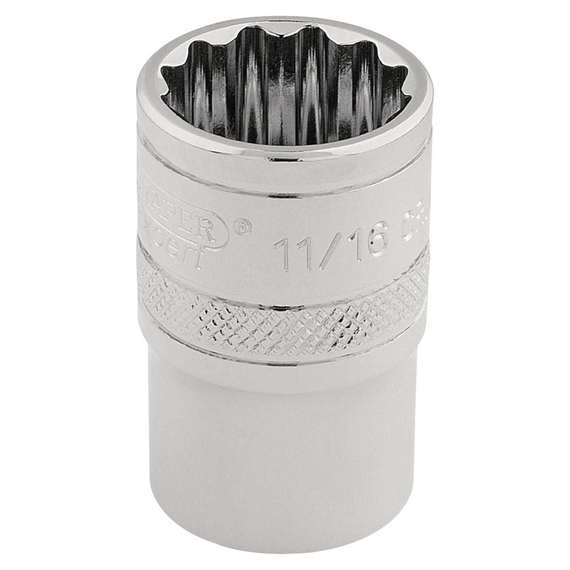 Draper HI-TORQ 12 Point Socket, 3/8" Sq. Dr., 11/16" 49480 Draper - Town Tools 