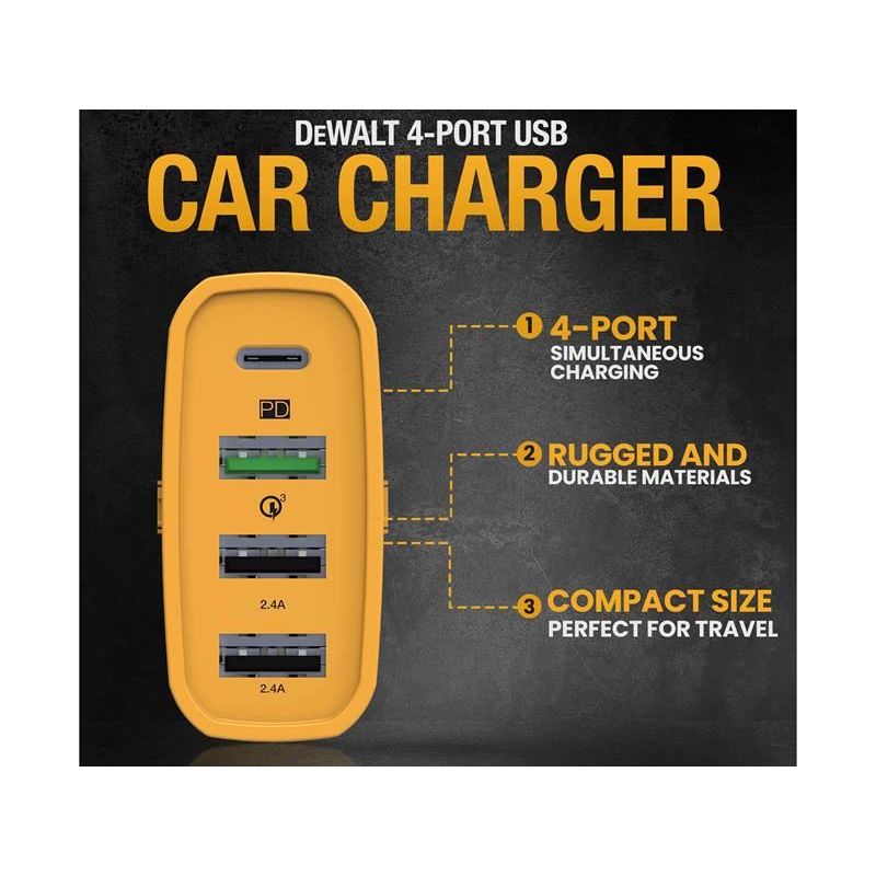 Dewalt Telecoms 4-Port Mobile USB PD Charger 60W DEWALT Telecoms - RockBottom Northampton