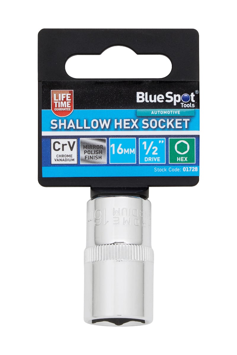 Blue Spot Tools 1/2" Shallow Hex Socket