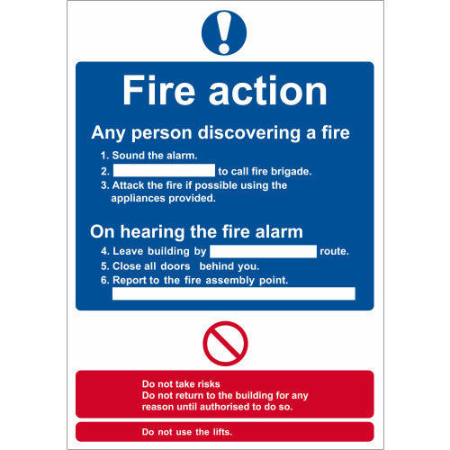 Fire action procedure SAV (148 x 210mm)