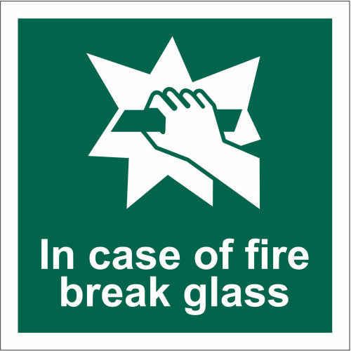 In case of fire break glass - SAV (100 x 100mm)