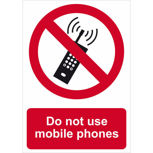 Do not use mobile phones 1.2mm Recyclable PP (148 x 210mm)