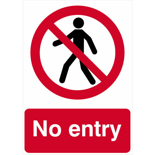 No entry 1.2mm Recyclable PP (297 x 420mm)