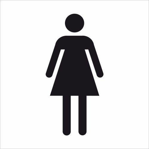 Ladies toilet symbol 1.2mm Recyclable PP (150 x 150mm)