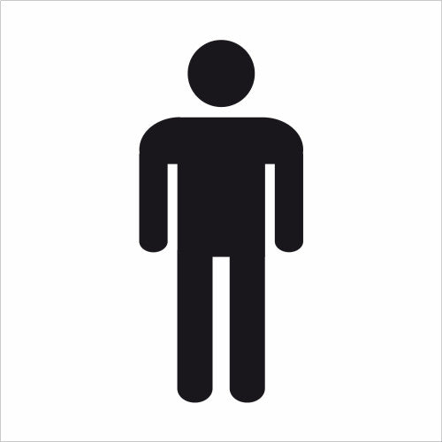 Gents toilet symbol 1.2mm Recyclable PP (150 x 150mm)