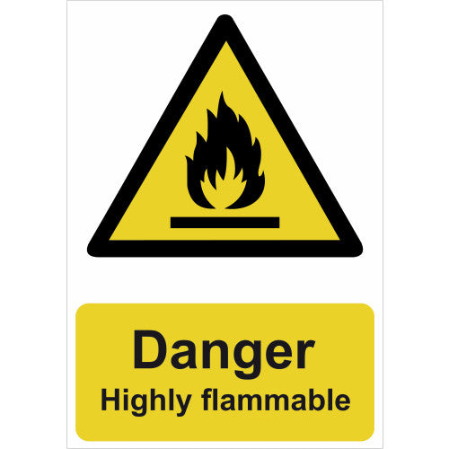 Danger Highly flammable 1.2mm Recyclable PP (148 x 210mm)