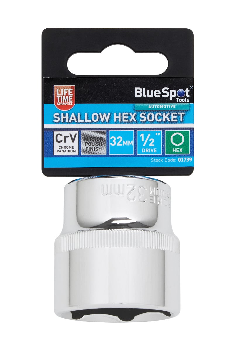 Blue Spot Tools 1/2" Shallow Hex Socket