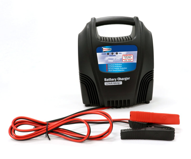 Streetwize Battery Charger - Plastic Cased 12V/4Amp
