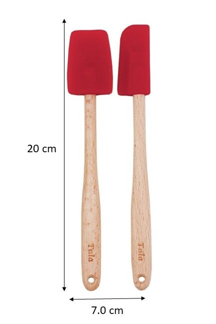 Tala Silicone Headed Spatulas/Wooden Handles (Set of 2)