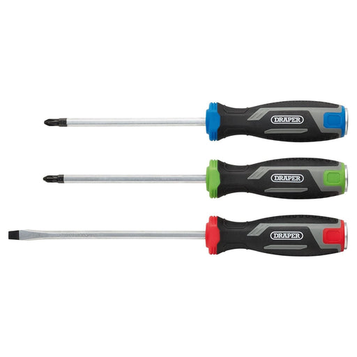 Draper Pound Thru Soft Grip Screwdriver Set (3 Piece) Draper - Town Tools