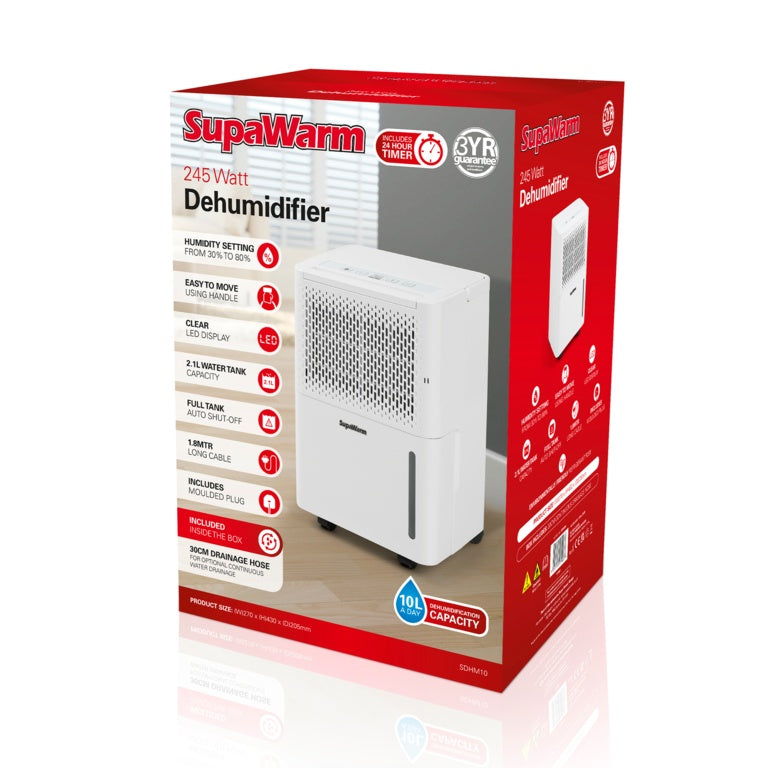 SupaWarm Dehumidifier 10L Per Day