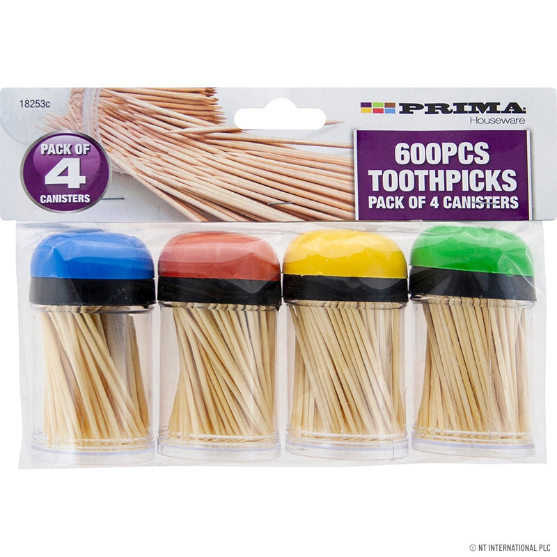 4pc Toothpicks Canisters 600pcs
