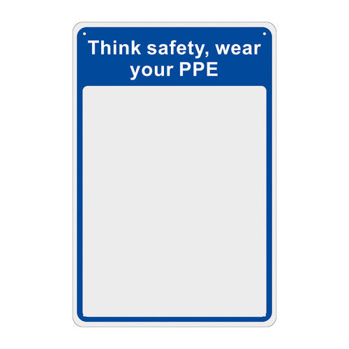 Safety Mirror - Think Safety, Wear Your PPE - W200mm x H300mm