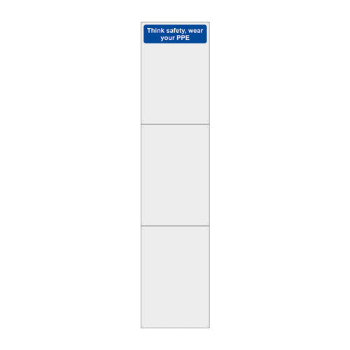 Large Safety Mirror Set - Think Safety, Wear Your PPE - Overall W400mm x H1800mm