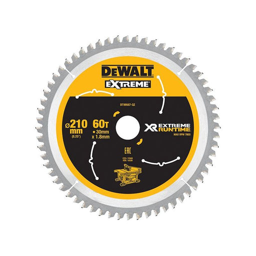 Dewalt Power Tools XR FlexVolt Table Saw Blade 210 x 30mm x 60T DeWALT Power Tools - RockBottom Northampton