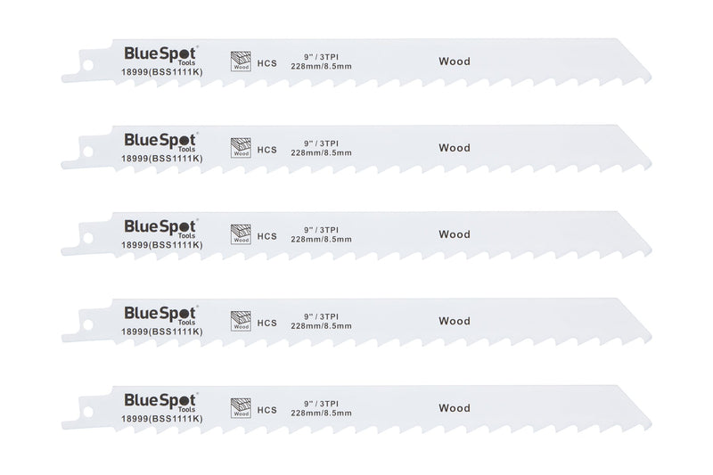 Blue Spot Tools 5 PCE 229 mm HCS Reciprocating Saw Blades