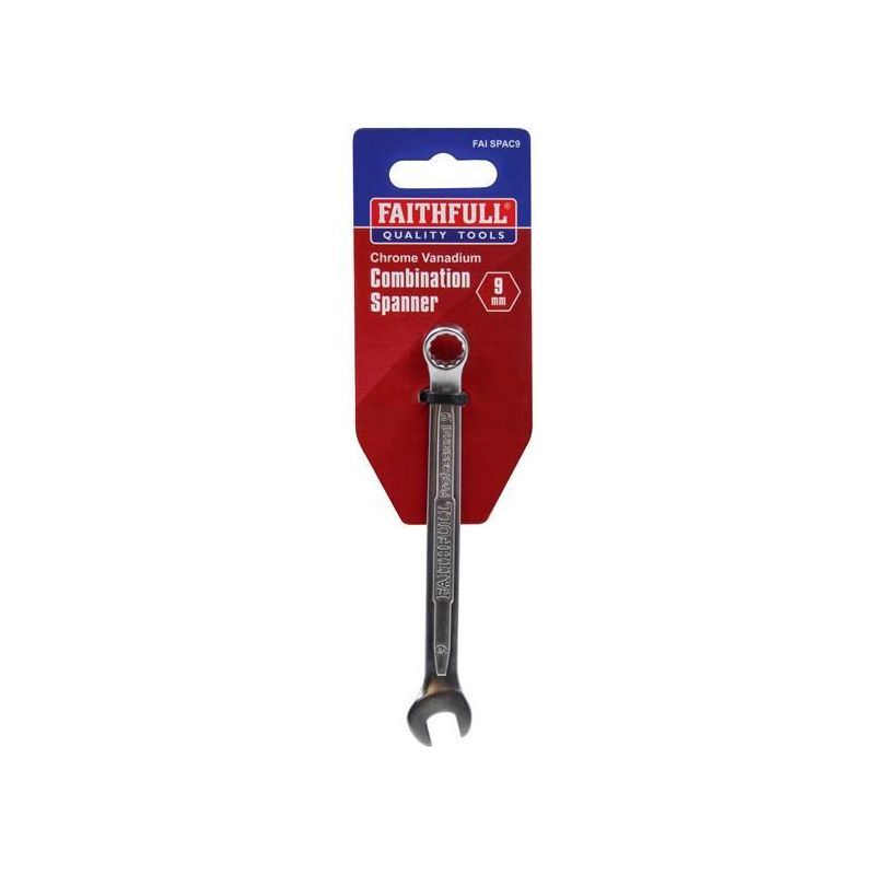 Faithfull Combination Spanner CV Satin Finish 9mm Faithfull - RockBottom Northampton