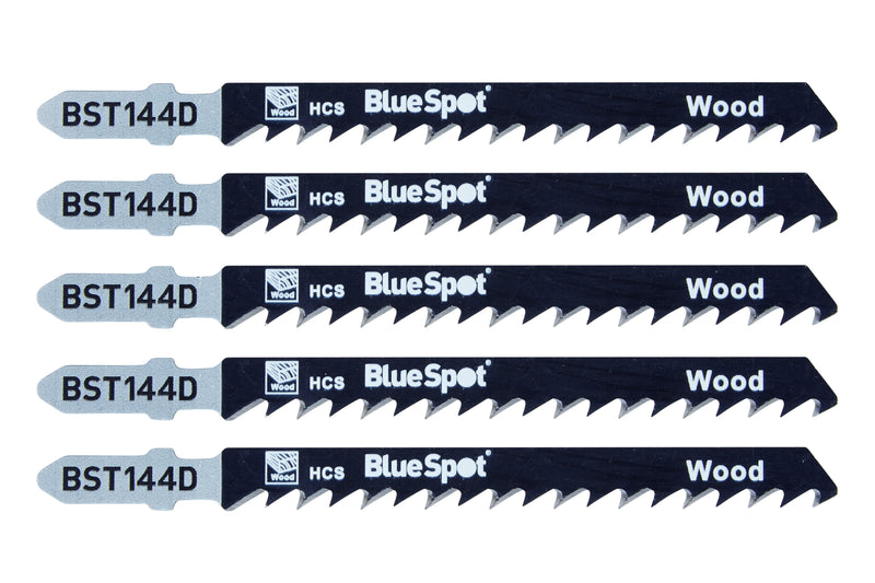 Blue Spot Tools 5 PCE HCS Quick Cut Jigsaw Blades For Wood TPI