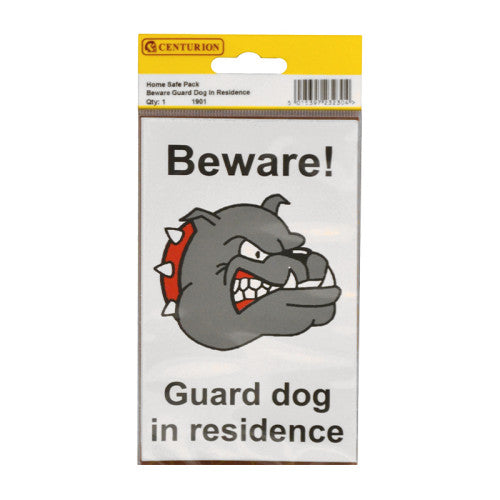 89mm x 150mm Home Safe Pack 'Beware Guard Dog...' (Pack of 2)