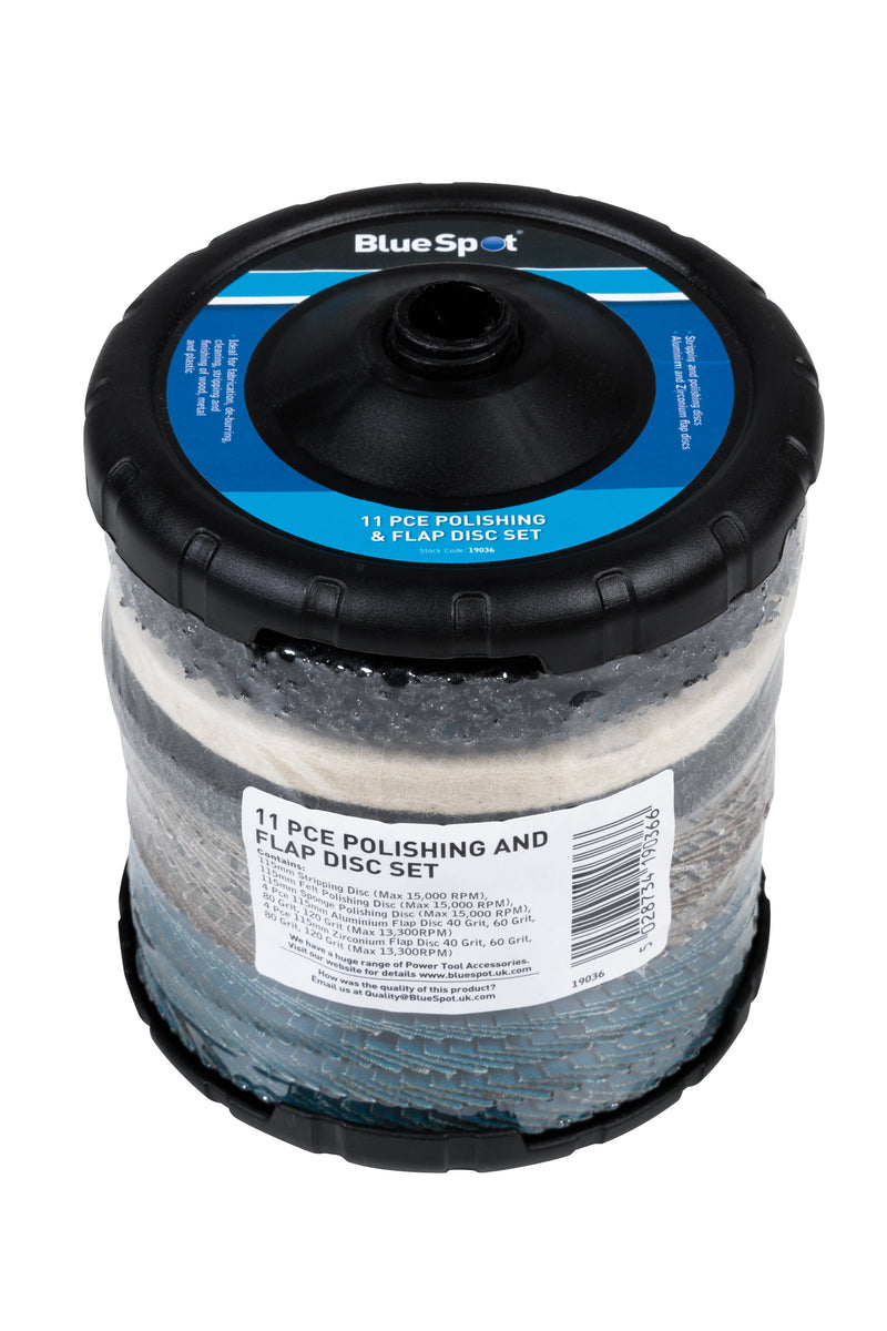 Blue Spot Tools 11 PCE Polishing and Flap Disc Set