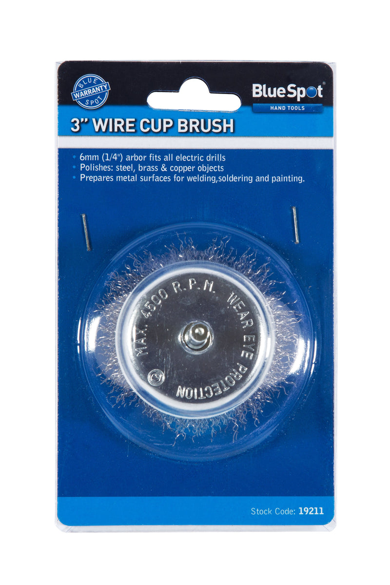 Blue Spot Tools 75mm (3") Wire Cup Brush