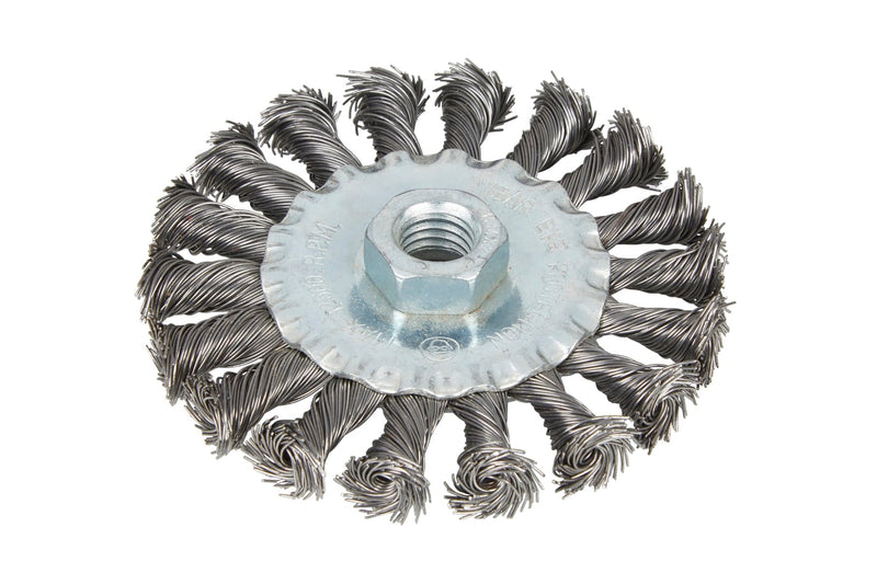 Blue Spot Tools 100mm (4") M14 x 2 Flat Twist Knot Wire Wheel Brush