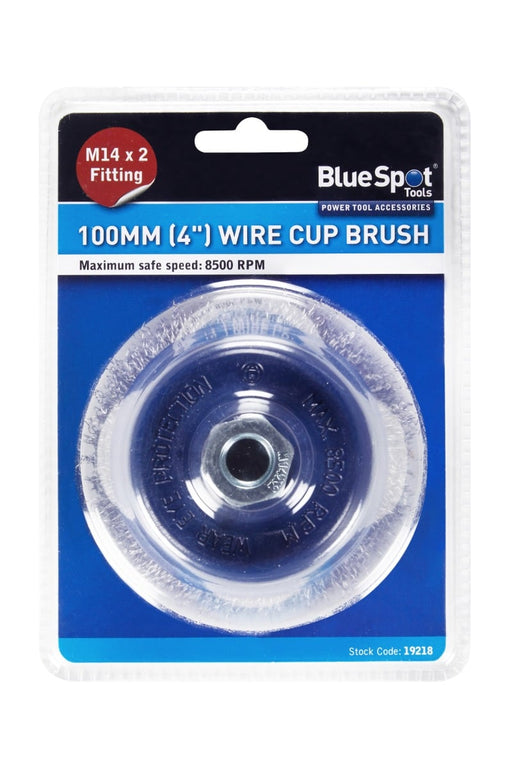 Blue Spot Tools 100mm (4") M14 x 2 Wire Cup Brush