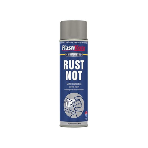Plastikote Rust Not Spray Matt Aluminium 500ml PlastiKote - RockBottom Nothampton