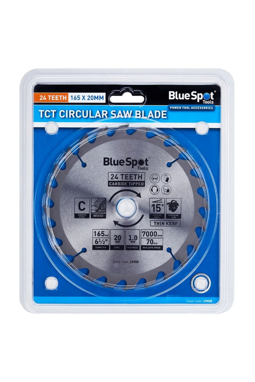 Blue Spot Tools 165mm x 20mm Circular Saw Blade (24 Teeth)