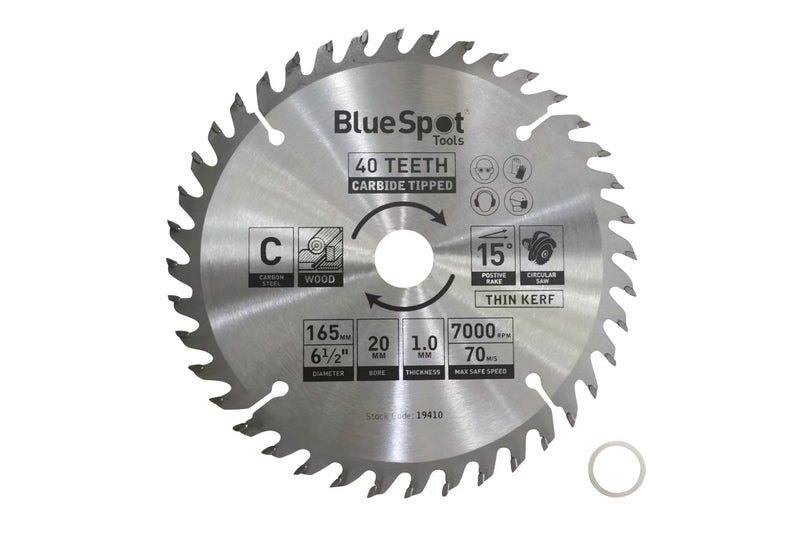 Blue Spot Tools 165mm x 20mm Circular Saw Blade (40 Teeth)