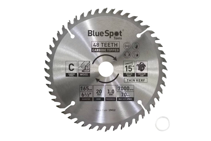 Blue Spot Tools 165mm x 20mm Circular Saw Blade (48 Teeth)