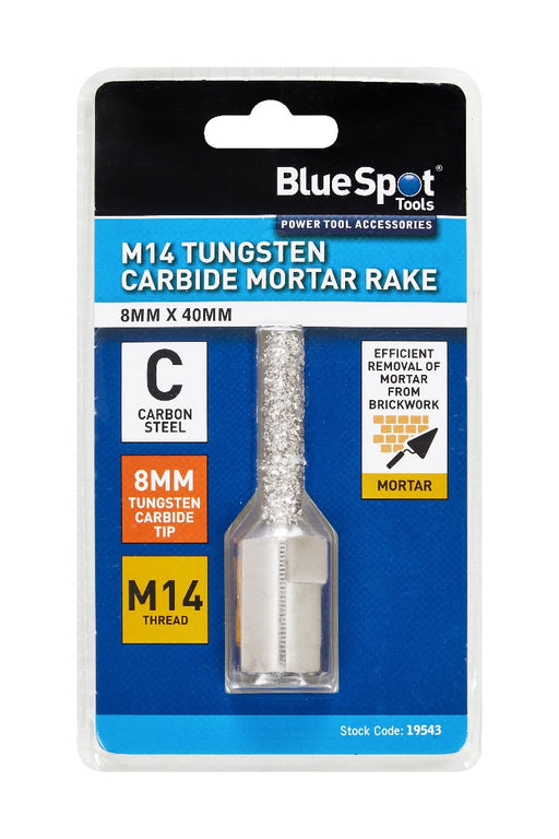 Blue Spot Tools Tungsten Carbide Mortar Rake 8MM X 40MM (M14)